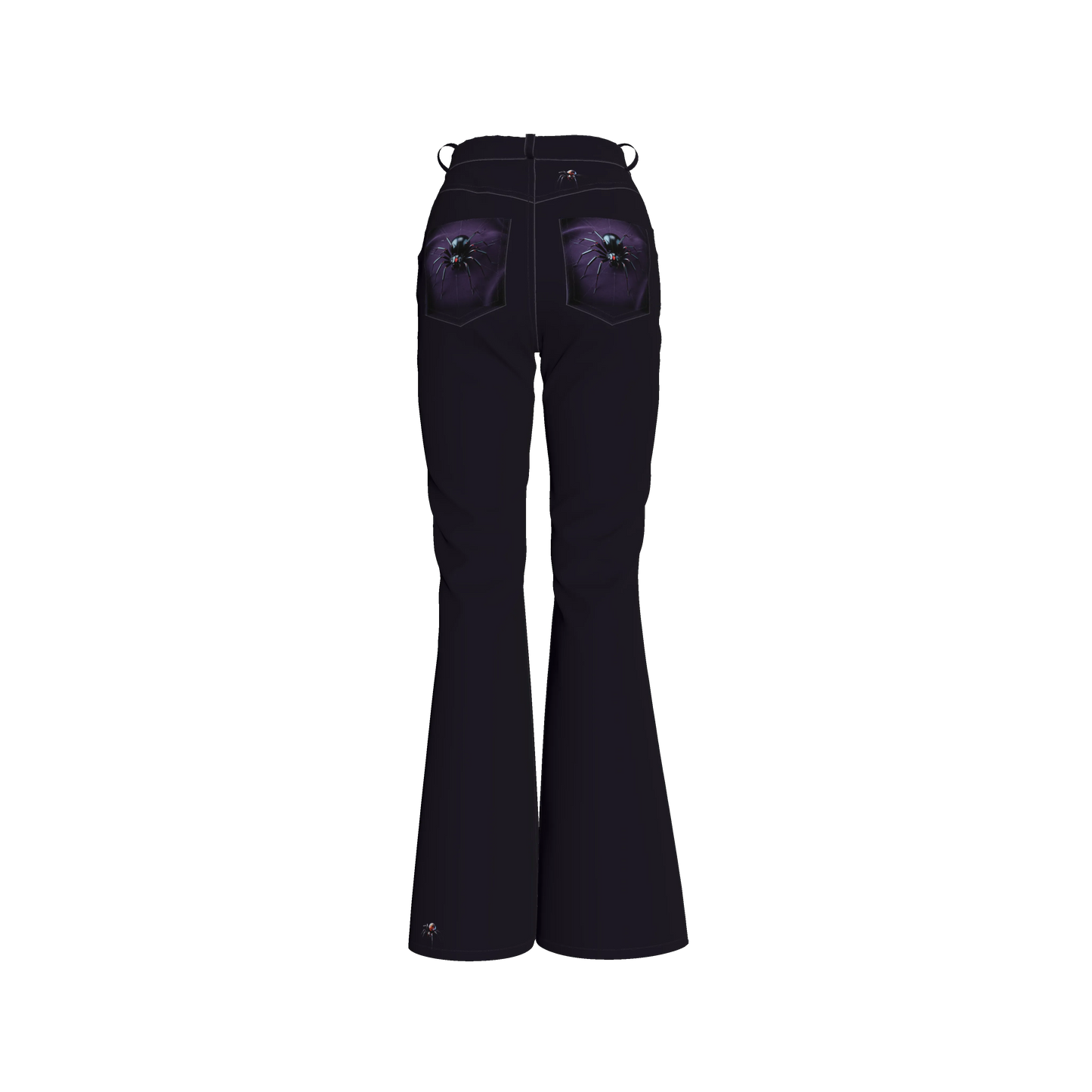 Womens Spider Bell Bottom Jeans